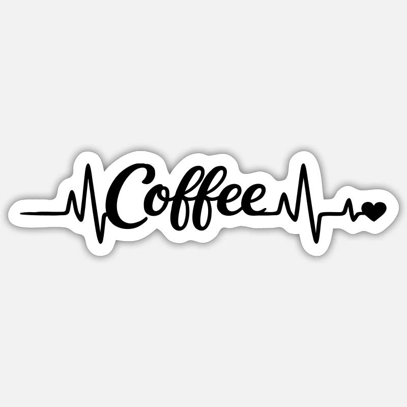 Kaffee macht glücklich  - Sticker Größe S (10 x 10 cm) - Mattweiß