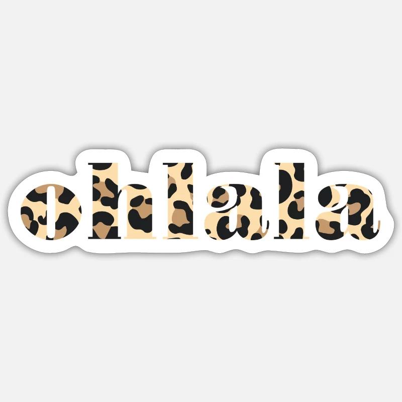 Olala Leopard Print Font Sticker size S (10 x 10 cm)