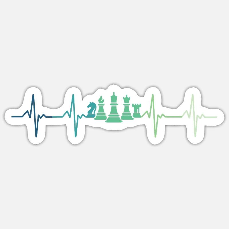 Chess Heartbeat chess sets - Sticker size S (10 x 10 cm) - white matte
