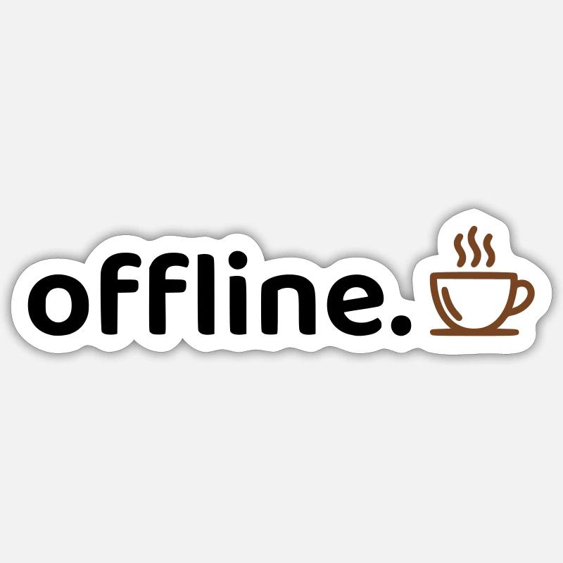 Offline minimalistisches Kaffee-Hemd - Sticker Größe S (10 x 10 cm) - Mattweiß