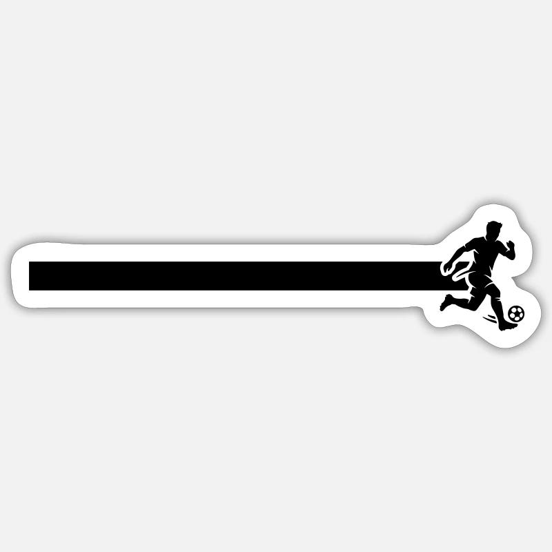 Ligne de footballeur - Sticker taille S (10 x 10 cm) - blanc mat