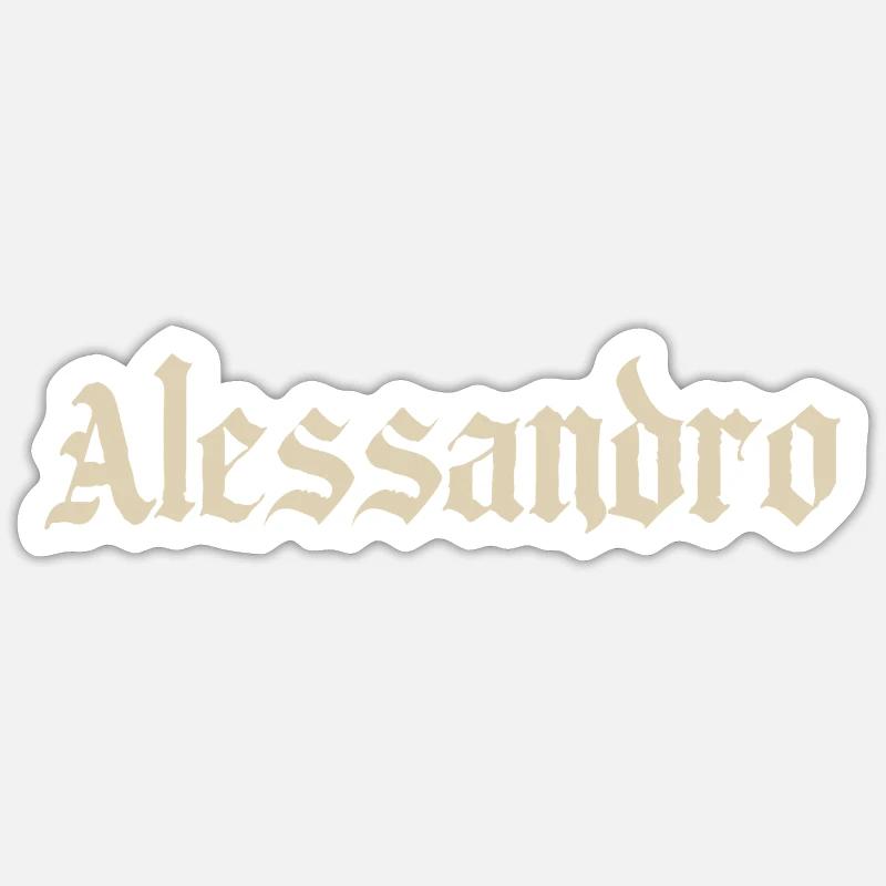 Alessandro Gothic Script - Sticker Größe S (10 x 10 cm) - Mattweiß