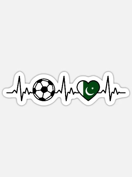 Pakistan Fußball Herzschlag Pakistan - Sticker Größe S (10 x 10 cm) - Mattweiß