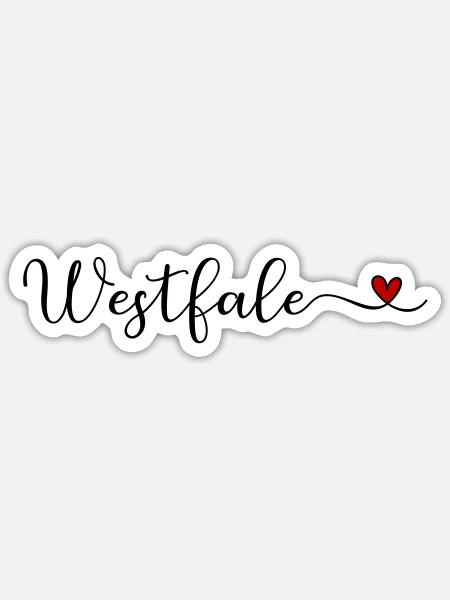 Westfalen Herz - Sticker Größe S (10 x 10 cm) - Mattweiß