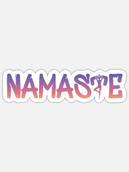 Namaste Yoga Schrift - Sticker Größe S (10 x 10 cm) - Mattweiß
