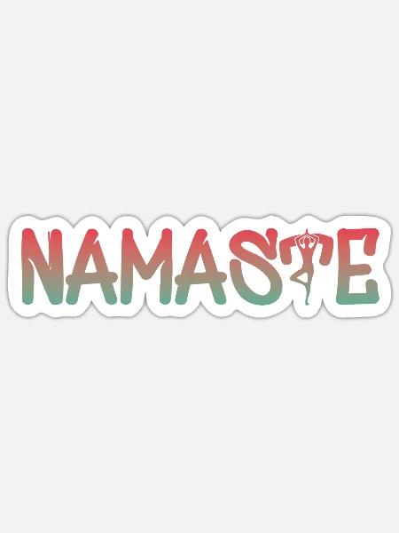 Namaste Yoga Shirt - Sticker Größe S (10 x 10 cm) - Mattweiß