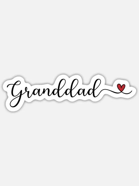 Großvater-Herz-Design - Sticker Größe S (10 x 10 cm) - Mattweiß