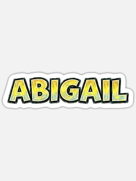 Abigail – Handgezeichnete Typografie - Sticker Größe S (10 x 10 cm) - Mattweiß