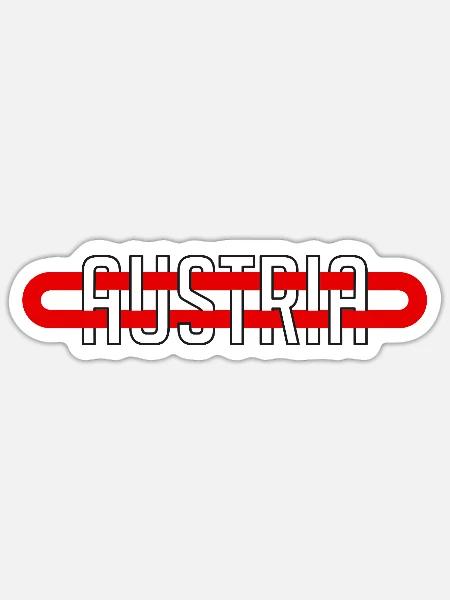 Austria Österreich Minimalistisch Heimat - Sticker Größe S (10 x 10 cm) - Mattweiß
