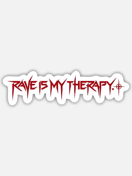 Techno Rave – Rave Is My Therapy - Sticker Größe S (10 x 10 cm) - Mattweiß
