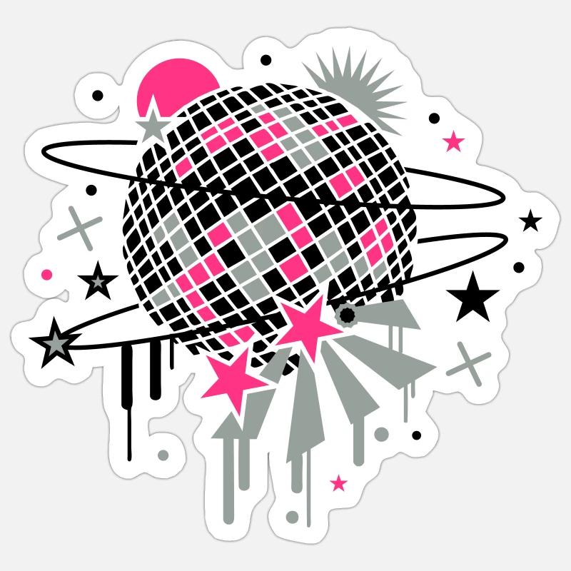 Disco Kugel Sticker Größe S (10 x 10 cm)