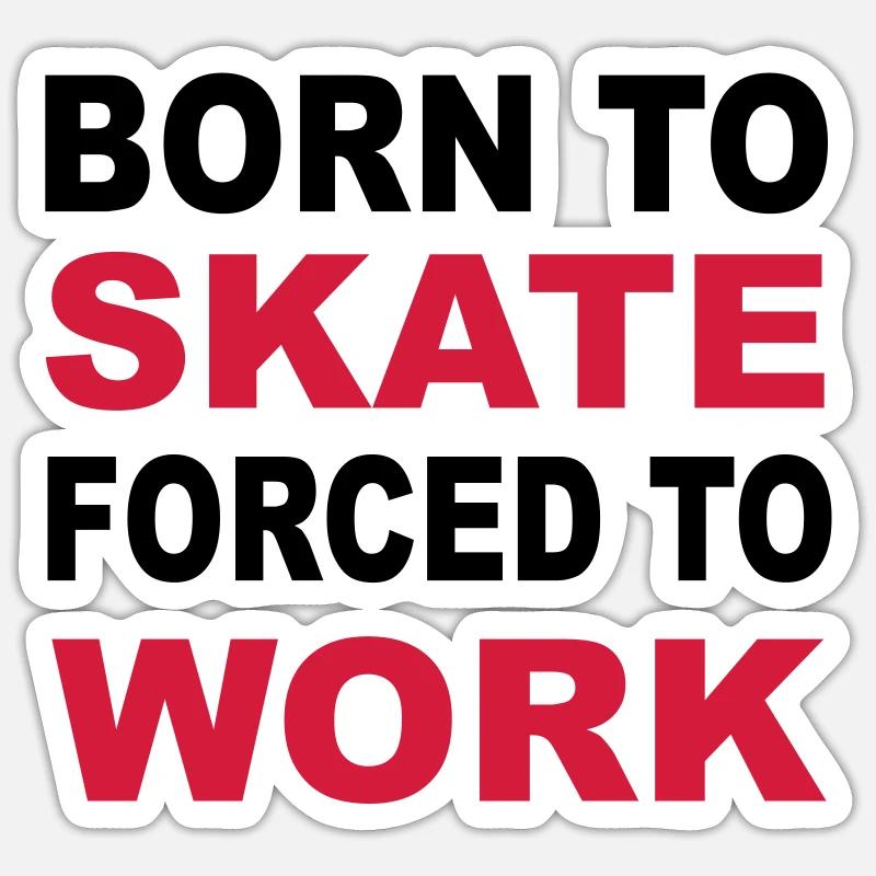 Skateboard - Sticker Größe S (10 x 10 cm) - Mattweiß