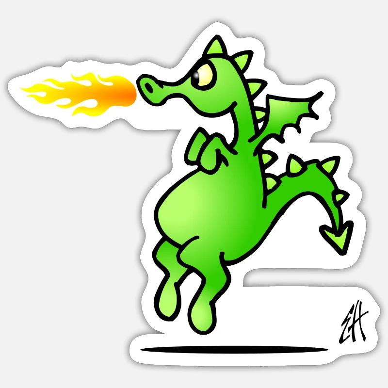 Drachen - Sticker Größe S (10 x 10 cm) - Mattweiß
