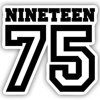 1975 - Sticker taille S (10 x 10 cm) - blanc mat - Devant