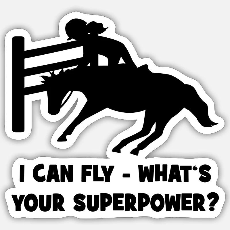 Springpferd - Sticker Größe S (10 x 10 cm) - Mattweiß