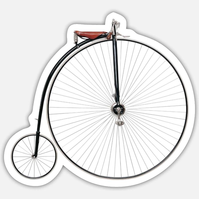 Penny farthing - Sticker taille S (10 x 10 cm) - blanc mat