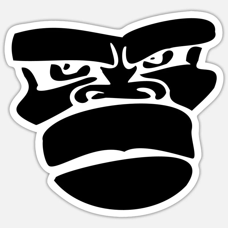 gorilla monkey affengesicht ape - Sticker size S (10 x 10 cm) - white matte