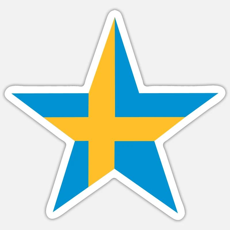 Swedish star - Sticker size S (10 x 10 cm) - white matte