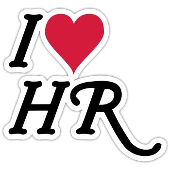 I love HR - Sticker Größe S (10 x 10 cm) - Mattweiß - Vorne