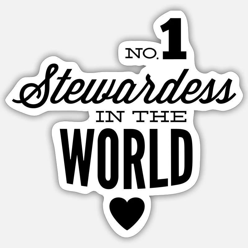 Beste Stewardess der Welt - Sticker Größe S (10 x 10 cm) - Mattweiß