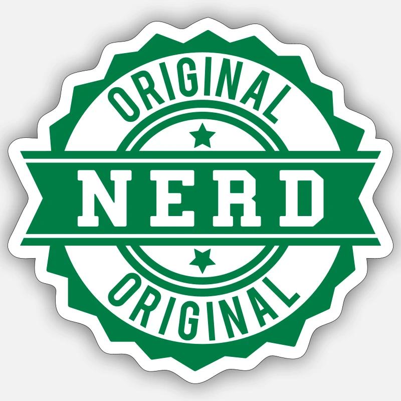 Nerd - Sticker taille S (10 x 10 cm) - blanc mat