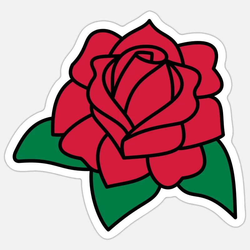 red rose - Sticker Größe S (10 x 10 cm) - Mattweiß