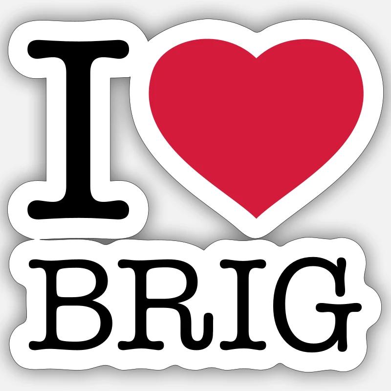 I LOVE BRIG - Sticker size S (10 x 10 cm) - white matte