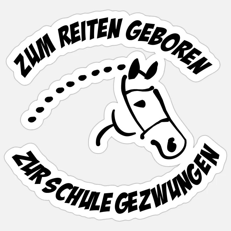 reiten - Sticker Größe S (10 x 10 cm) - Mattweiß