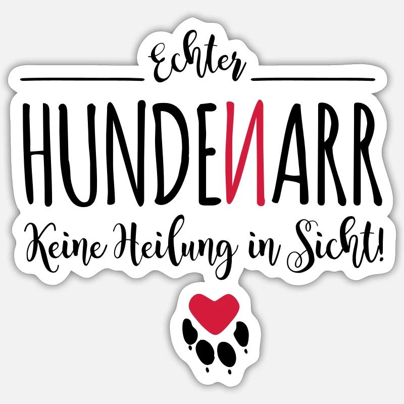 Hunde-Narr - Sticker Größe S (10 x 10 cm) - Mattweiß