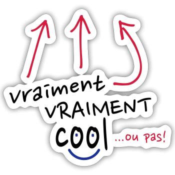 vraiment cool ou pas! - Sticker taille S (10 x 10 cm) - blanc mat - Devant
