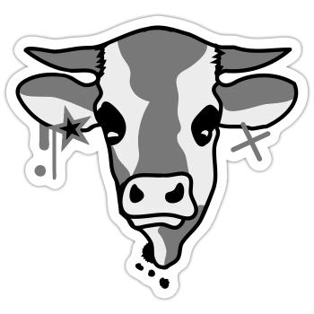The head of a cow - Sticker size S (10 x 10 cm) - white matte - Front