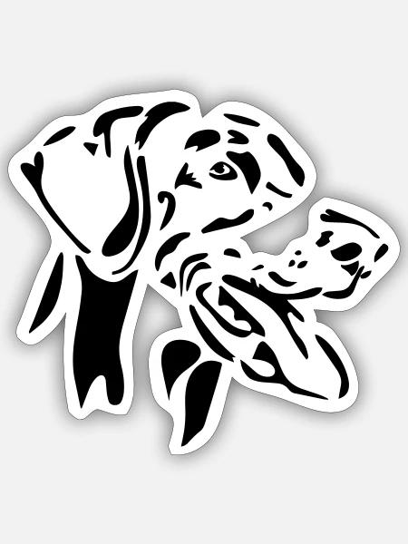 Doberman - Sticker taille S (10 x 10 cm) - blanc mat