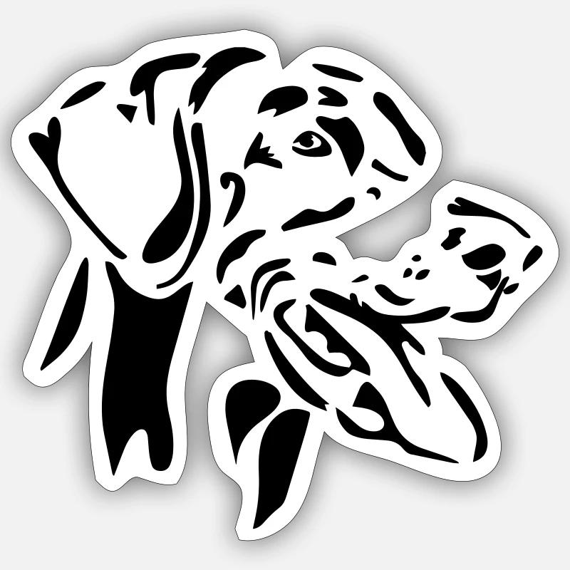 Dobermann - Sticker Größe S (10 x 10 cm) - Mattweiß