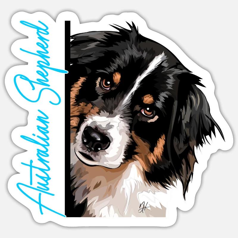 AUSTRALIAN SHEPHERD DA Wilsigns Hundemotiv Aussie Sticker Größe S (10 x 10 cm)