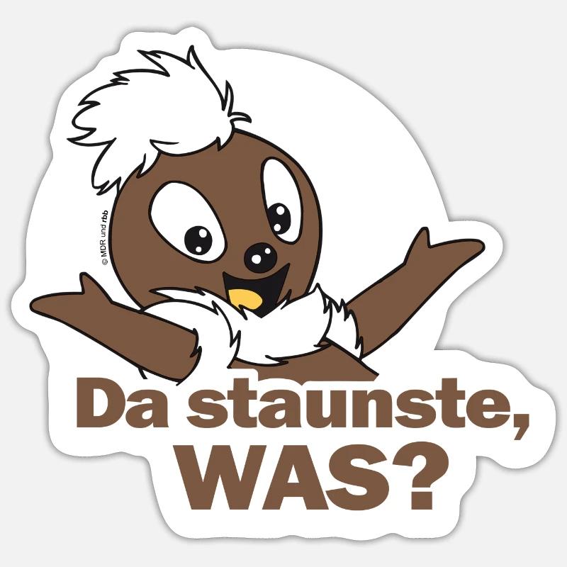 Pitttiplatsch 2D Da staunste, was? - Sticker Größe S (10 x 10 cm) - Mattweiß