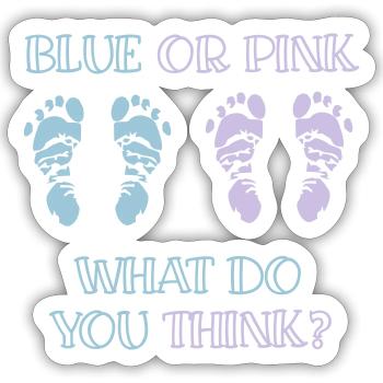 gender reveal party - Sticker Größe S (10 x 10 cm) - Mattweiß - Vorne