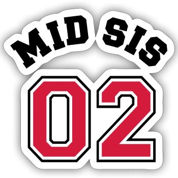 Milieu SIS 02 - moyen-soeur - soeur de milieu - Sticker taille S (10 x 10 cm) - blanc mat - Devant