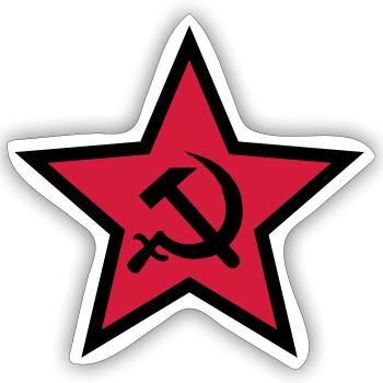 92 Hammer Sichel im Stern Russland Russia - Sticker Größe S (10 x 10 cm) - Mattweiß - Vorne