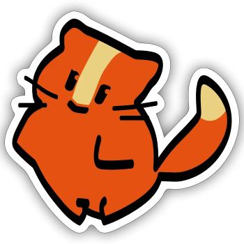 puschel katze - Sticker Größe S (10 x 10 cm) - Mattweiß - Vorne