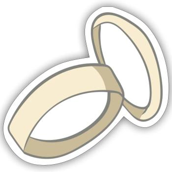 Hochzeit - Sticker Größe S (10 x 10 cm) - Mattweiß - Vorne