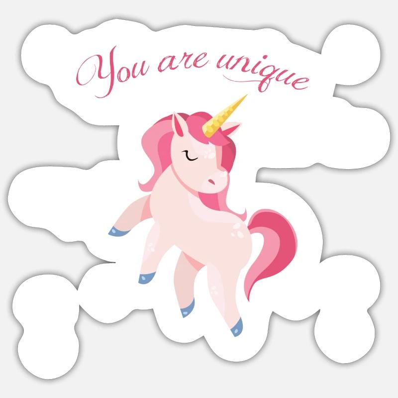 Licorne - Sticker taille S (10 x 10 cm) - blanc mat