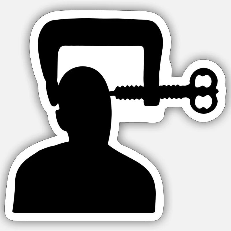 Kopfschmerzen - Sticker Größe S (10 x 10 cm) - Mattweiß