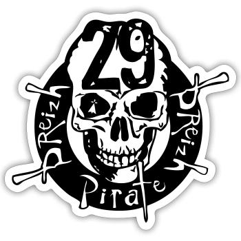 Bretonischer Todeskopf 29 Breizhpirat Führer - Sticker Größe S (10 x 10 cm) - Mattweiß - Vorne