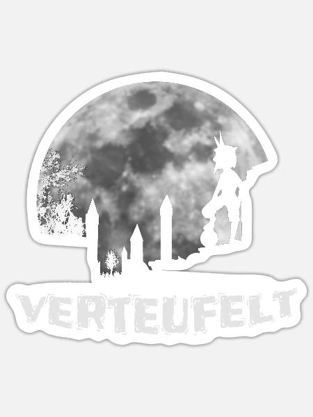 verteufelt rote Teufel Lautern Fußball Geschenk - Sticker Größe S (10 x 10 cm) - Mattweiß