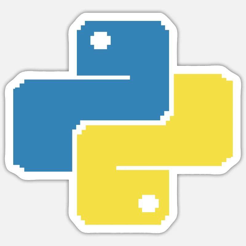 Python Pixelart Sticker Größe S (10 x 10 cm)