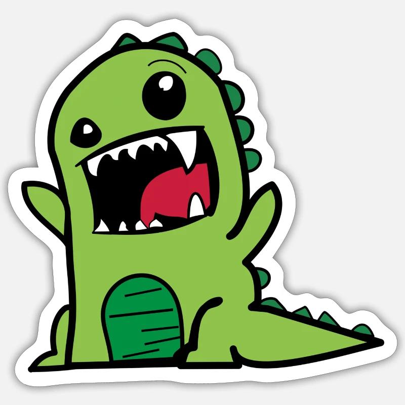 Tito le monstre vert - Sticker taille S (10 x 10 cm) - blanc mat