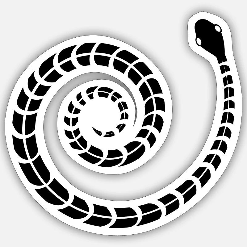 Snake - Toxic - Sticker size S (10 x 10 cm) - white matte