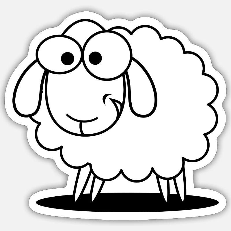 Schaf - Sticker Größe S (10 x 10 cm) - Mattweiß