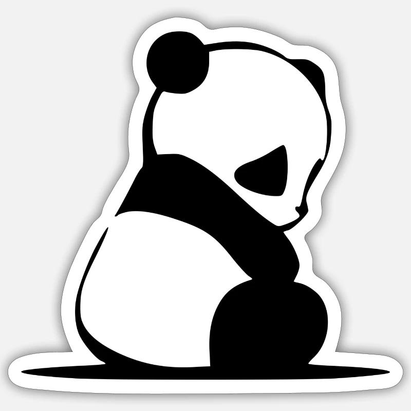 Panda - Sticker Größe S (10 x 10 cm) - Mattweiß
