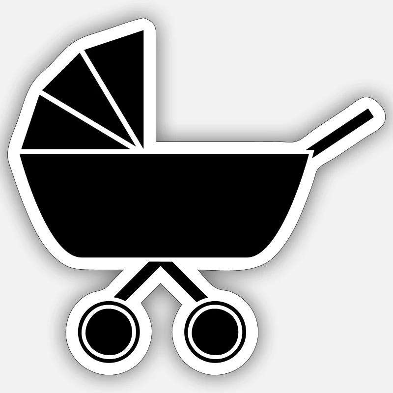 stroller - Sticker size S (10 x 10 cm) - white matte